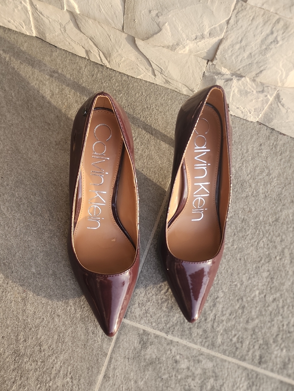 Calvin Klein Women's Glossy Wine Pointed-Toe Pumps